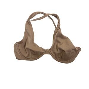 Abercrombie & Fitch Bra Womens M Brown Metallic Sparkly Halter Unlined